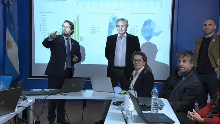 Censo 2022: Alberto Fernández y Martín Guzmán visitaron el Indec para analizar los resultados junto a Marco Lavagna